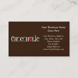 Chocolade, chocolade Lover met rood hart Visitekaartje