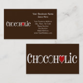 Chocolade, chocolade Lover met rood hart Visitekaartje (Voorkant / Achterkant)
