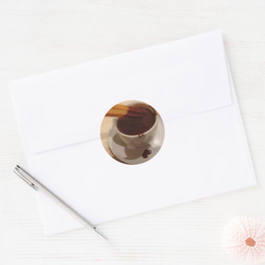 Chocolade & Churros Ronde Sticker (Envelop)
