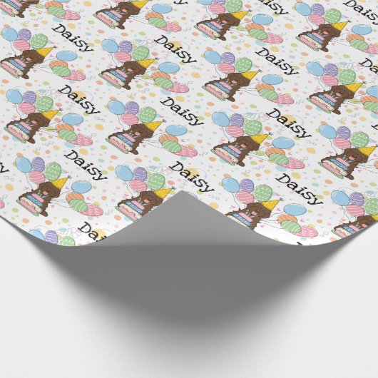 Chocolade Cockapoo Cavapoo Hond Verjaardag Cadeaupapier (Hoek)