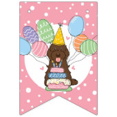 Chocolade Cockapoo Cavapoo Hond Verjaardagsfeest Vlaggetjes (Eerste vlag)