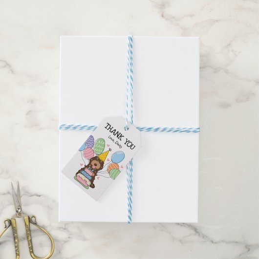 Chocolade Cockapoo Cavapoo Verjaardagsfeestje Favo Cadeaulabel (Met Touw)