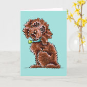 Chocolade Cockapoo Heart Collar Kaart (Gele Bloem)