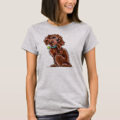 Chocolade Cockapoo Heart Collar T-shirt (Voorkant)