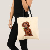 Chocolade Cockapoo Heart Collar Tote Bag (Voorkant (product))