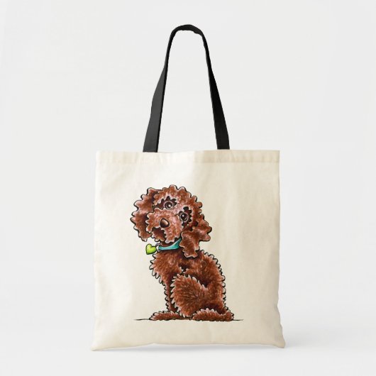 Chocolade Cockapoo Heart Collar Tote Bag (Voorkant)