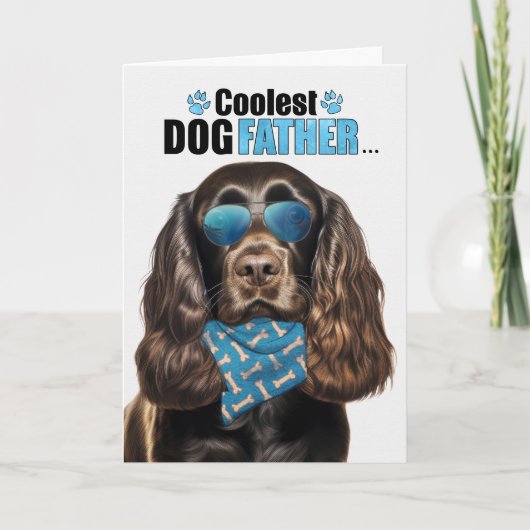 Chocolade Cocker Dog Coolest Dad Ooit Vaderdag Feestdagen Kaart (Voorkant)