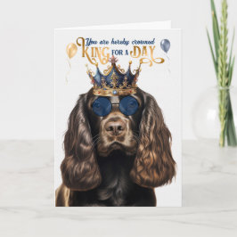Chocolade Cocker Dog King voor een Dag Grappige Ve Kaart