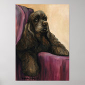 "Chocolade Cocker Spaniel" Art Reproduction Print (Voorkant)