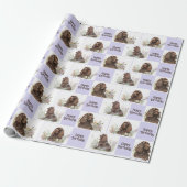 Chocolade Cocker Spaniel Birthday Cadeaupapier (Uitgerold)