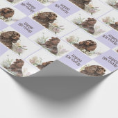 Chocolade Cocker Spaniel Birthday Cadeaupapier (Hoek)