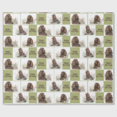 Chocolade Cocker Spaniel Birthday Cadeaupapier (Vlak)