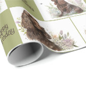 Chocolade Cocker Spaniel Birthday Cadeaupapier (Rol Hoek)