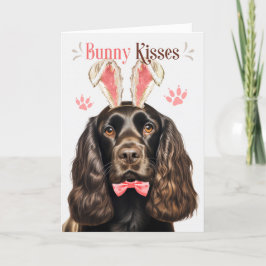 Chocolade Cocker Spaniel in Bunny Ears voor Pasen Feestdagen Kaart