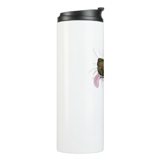 chocolade cocker spaniel portret thermosbeker (Gedraaid links)