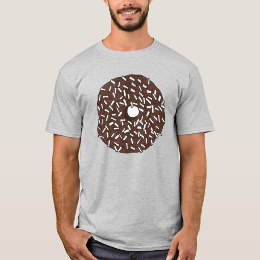 Chocolade Coconut Donut Doughnut Donuts Food T-shi T-shirt (Voorkant)