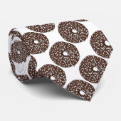 Chocolade Coconut Donut Doughnut Print Foodie Stro Stropdas (Opgerold)
