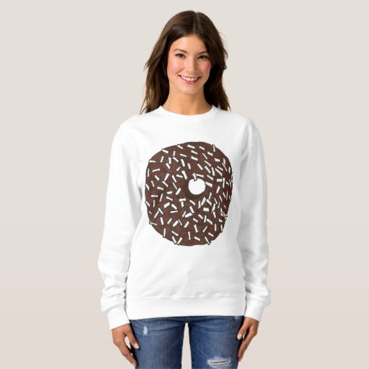 Chocolade Coconut Donut Doughnut Sweatshirt (Voorkant volledig)