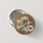 Chocolade colade collage Chocolade Ronde Button 3,2 Cm (Voorkant /achterkant)