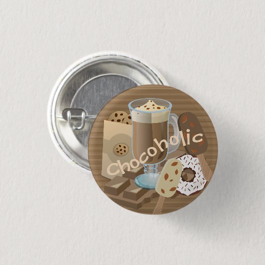Chocolade colade collage Chocolade Ronde Button 3,2 Cm (Voorkant /achterkant)