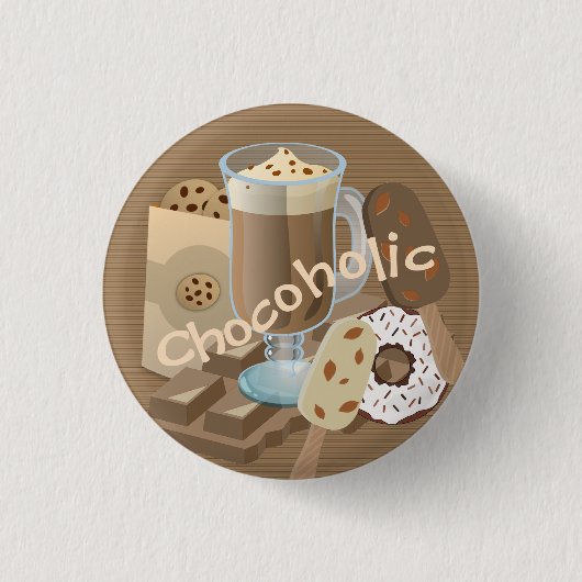 Chocolade colade collage Chocolade Ronde Button 3,2 Cm (Voorkant)