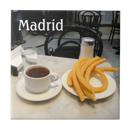 chocolade con churros Tile Tegeltje (Voorkant)