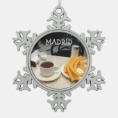 chocolade con churros tin sneeuwvlok ornament (Voorkant)