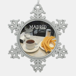 chocolade con churros tin sneeuwvlok ornament