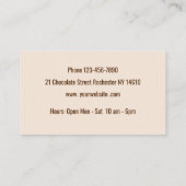 Chocolade Confectioner Thema Visitekaartje (Achterkant)