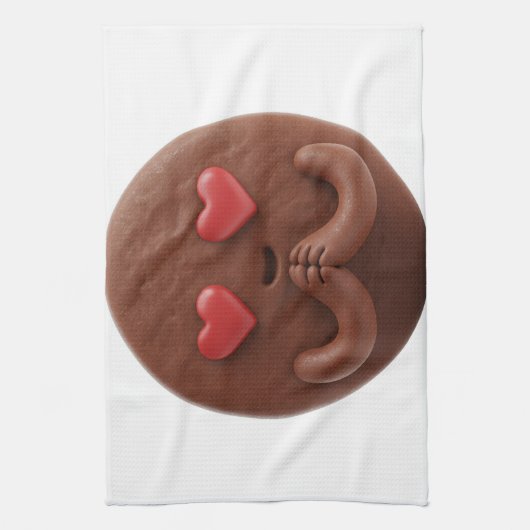 Chocolade Cookie in Liefde, Hart Ogen Theedoek (Verticaal)