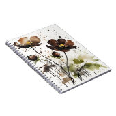 Chocolade cosmos - Watercolor bloemen Notitieboek (Rechterzijde)