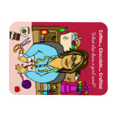 Chocolade, Crafting en Coffee Funny Hand getekend Magneet (Horizontaal)