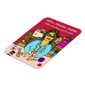 Chocolade, Crafting en Coffee Funny Hand getekend Magneet (Linkerzijde)