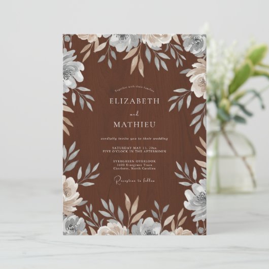 Chocolade Crans Bruiloft Kaart (Staand voorkant)