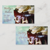 Chocolade Cream Cake Blue Bokeh Visitekaartje (Voorkant / Achterkant)