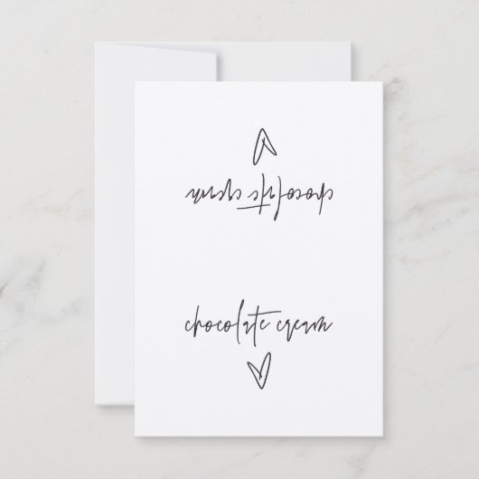 Chocolade Cream Etiket Tent Kaart (Voorkant)