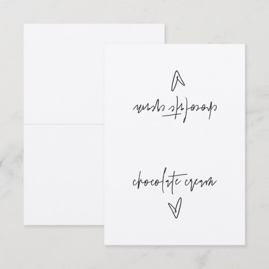 Chocolade Cream Etiket Tent Kaart (Voorkant / Achterkant)