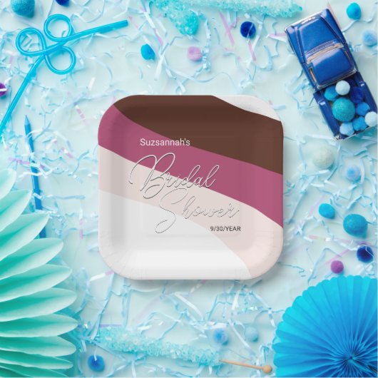 Chocolade Cream Raspberry Streams Aangepast Papieren Bordje (Feest)