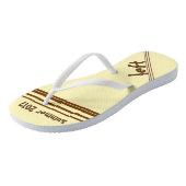 Chocolade Cream Stripe links en rechts Teenslippers (Schuin)