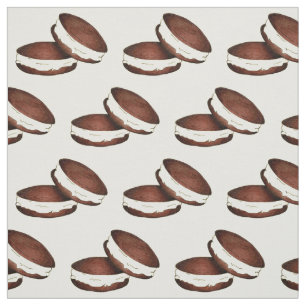 Chocolade Cream Whoopie Pies Junk Food Fabric Stof