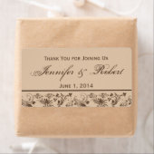 Chocolade Crème Floral Scroll Waterfles Label (Insitu)