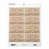 Chocolade Crème Floral Scroll Waterfles Label (Full Sheet)