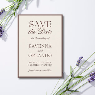 Chocolade Crème Oud Geld Elegant Glam Bruiloft Save The Date