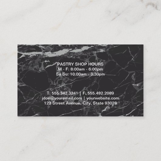 Chocolade Cup Cake en Confections | Whisk Visitekaartje (Achterkant)