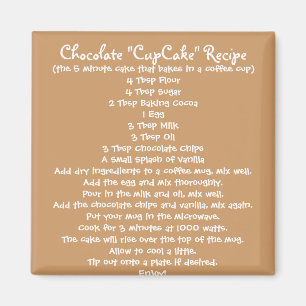 Chocolade "Cup Cake" in een Mok Recipe - Magnet