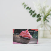 Chocolade cup cake visitekaartje (Staand voorkant)