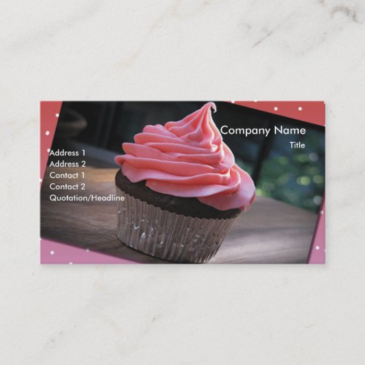 Chocolade cup cake visitekaartje (Voorkant)