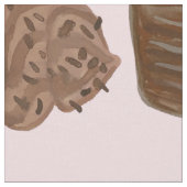 Chocolade Cupcake Aardbeienpatroon Stof (Close Up)