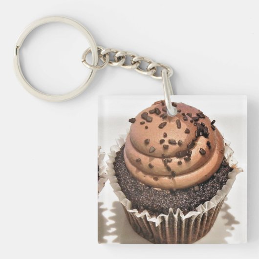 Chocolade Cupcake AcrylSleutelhanger Sleutelhanger (Voorkant)