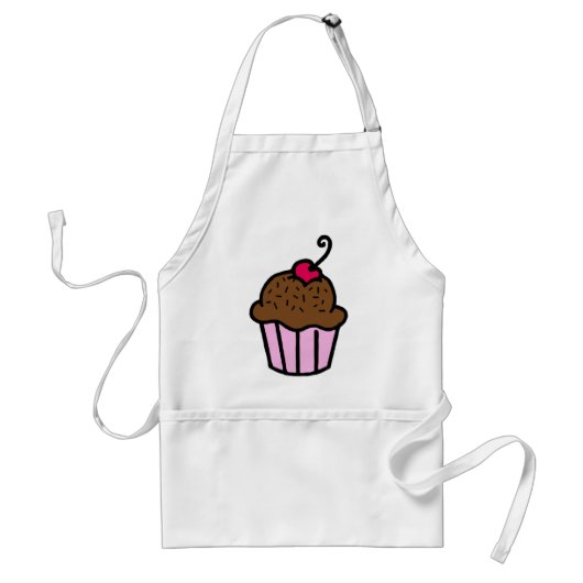 Chocolade Cupcake Apron Standaard Schort (Voorkant)